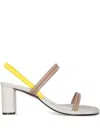 Alysi 60mm Strap Heeled Sandals In Neutral