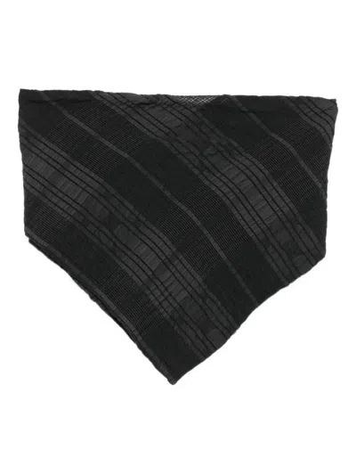 Alysi A-jour Striped-pattern Top In Black