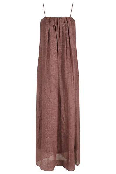 Alysi Abito Micro Pois C Bretelle In Brown