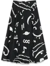 Alysi Abstract-print Maxi Skirt In Schwarz