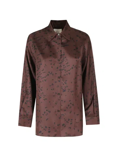 Alysi Abstract-print Long-sleeve Shirt In Brown