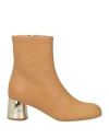 Alysi Accessoreria Woman Ankle Boots Sand Size 8 Leather