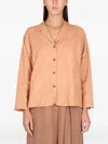 Alysi Ajoure Button Front Jacket In Brown