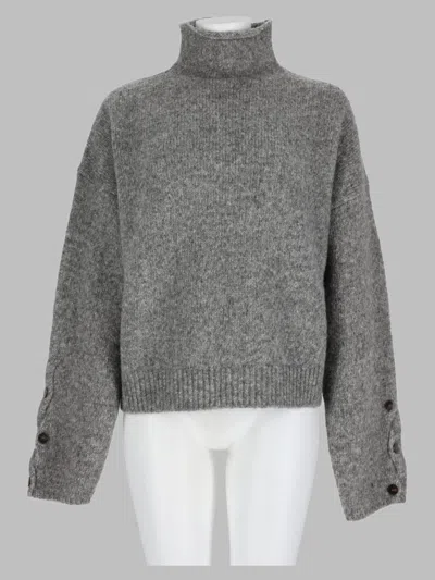 Alysi Alpaca-cotton Merino Wool Sweater In Brown