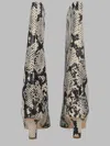 Alysi Python-print Leather Boots In Neutral