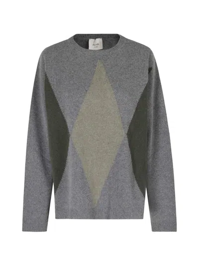 Alysi Argyle-pattern Wool Sweater In Gray