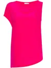 Alysi Asymmetric Silk Blouse In Pink