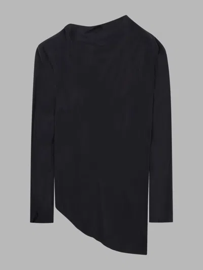 Alysi Asymmetric Long-sleeve Top In Black