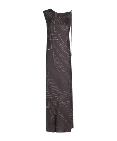 Alysi Asymmetrical Dress In Brown