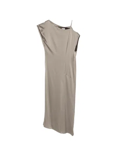 Alysi Asymmetrical Strap Dress In Brown