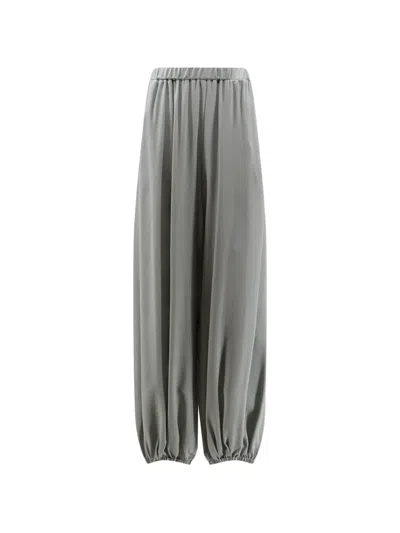 Alysi Baloon Silk Palazzo Trousers In Gray