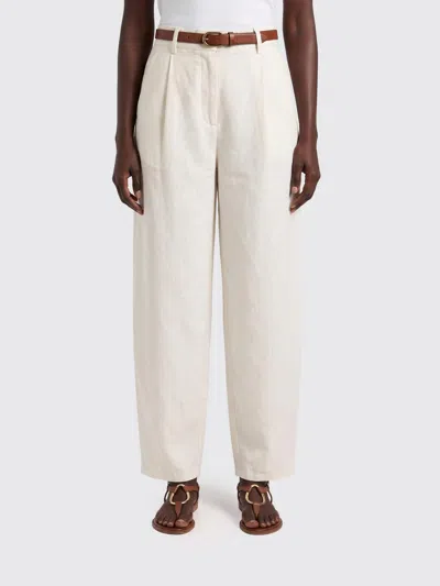 Alysi Barrel Fit Silk Trousers In White