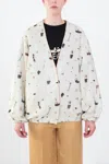 Alysi Sequined Drop-shoulder Bomber Jacket In White