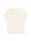 Alysi Beige Crew Neck Short Sleeves T-shirt In White