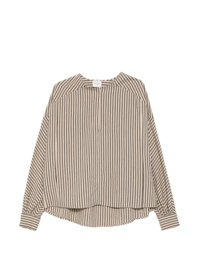 ALYSI BEIGE REGULAR STRIPES SHIRT