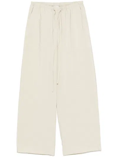 ALYSI BEIGE SILK BLEND TROUSERS