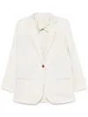 Alysi Beige Striped Single Breasted Blazer In Neutral