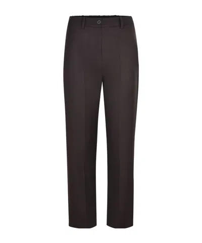Alysi Belt Loop Casual Pants In Brown
