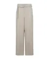 Alysi Belt Loop Casual Pants In Gray
