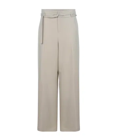 Alysi Belt Loop Casual Pants In Gray