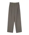 Alysi Wool Blend Wide-leg Trousers In Gray