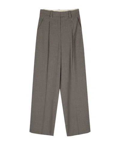 ALYSI HOUNDSTOOTH WIDE-LEG TROUSERS