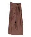 Alysi Belted Cotton Wrap Skirt In Red