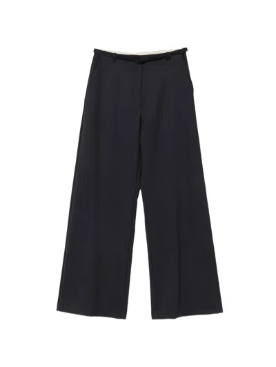 Alysi Belted Wide-leg Trousers In Black