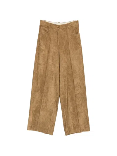 Alysi Belt-loop Corduroy Trousers In Neutrals