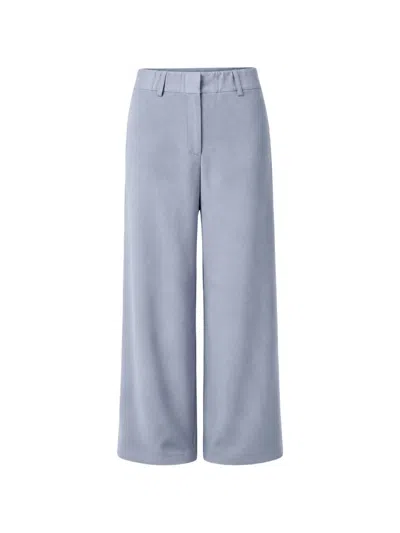 Alysi Belt-loops Wide-leg Trousers In Blue