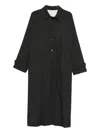 Alysi Button-front Trench Coat In Black