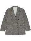 Alysi Wool Blend Double-breasted Coat In Black