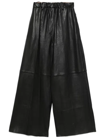 Alysi Black Leather Pants