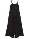 Alysi Linen Wide-leg Jumpsuit In Black