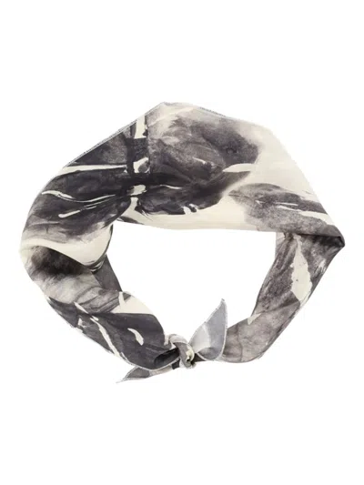 Alysi Abstract Print Lightweight Square Versatile Scarf In Multi