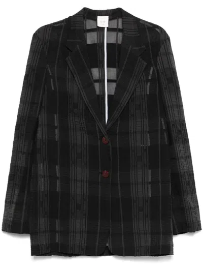 ALYSI BLACK SINGLE-BREASTED BLAZER