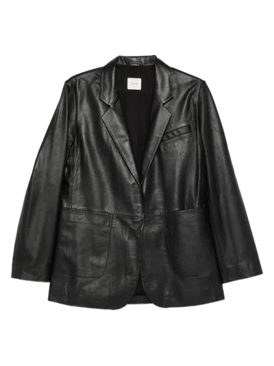 ALYSI BLACK SINGLE-BREASTED JACKET