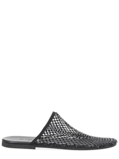 ALYSI BLACK TEXTURED MULES
