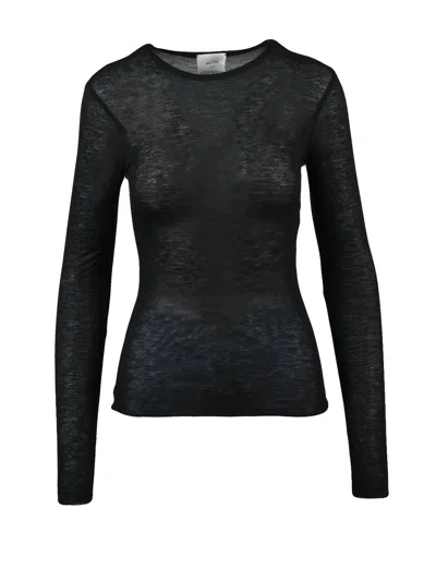 Alysi Black Viscose-wool Brushed Underjacket