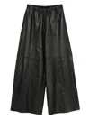 Alysi Leather Wide-leg Trousers In Black