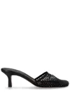 Alysi Black Polyester Heels In Black