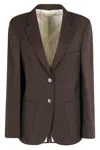 Alysi Single-breasted Blazer In Brown