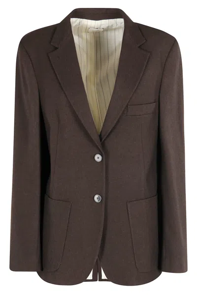 Alysi Single-breasted Blazer In Brown