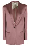 Alysi Single-breasted Satin Blazer In Multi