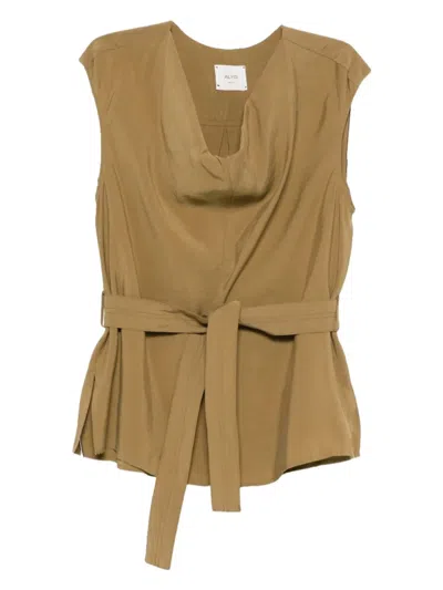 Alysi Blouse With Belt In Brown