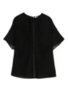 Alysi Metallic-threaded Short-sleeve Blouse In Black
