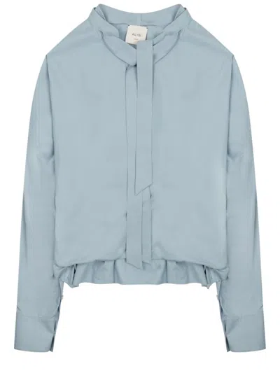 ALYSI WOMEN BLUE RELAXED SOLID SHIRT, S LUXURY SHIRTS FOR WOMEN DARVEYS