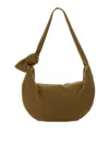 Alysi Brown Wool Bag With Unique Knot Detail In Green