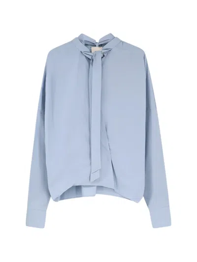 Alysi V-neck Blouse With Bow In Multi