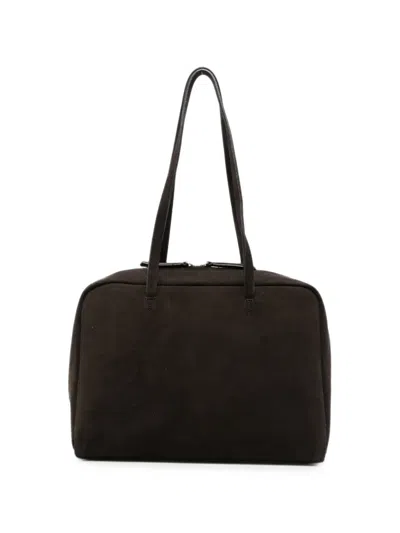 Alysi Bowling Suede Shoulder Bag In Brown